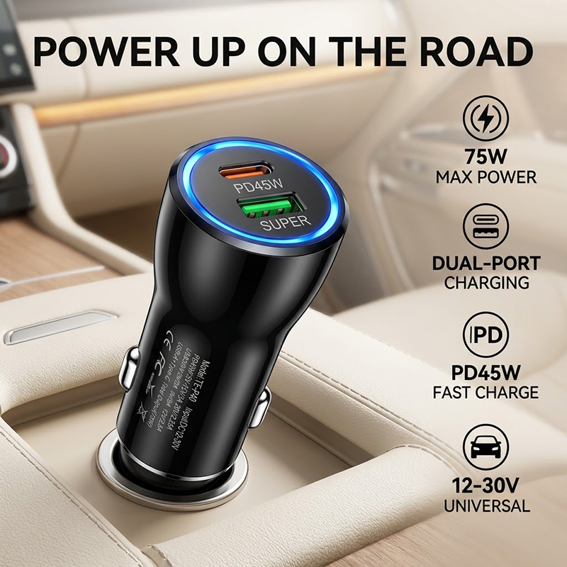 Phone Accessories Charger - Pengisi Daya Mobil USB C 45W