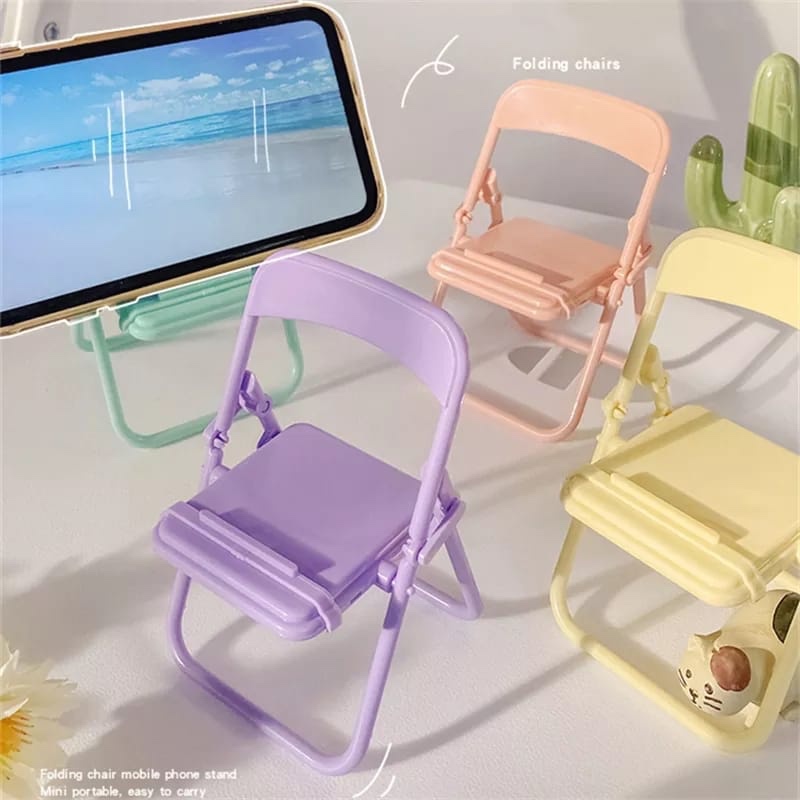 Phone Accessories Crochet - Penyangga Ponsel Kreatif Bentuk Kursi Lucu,