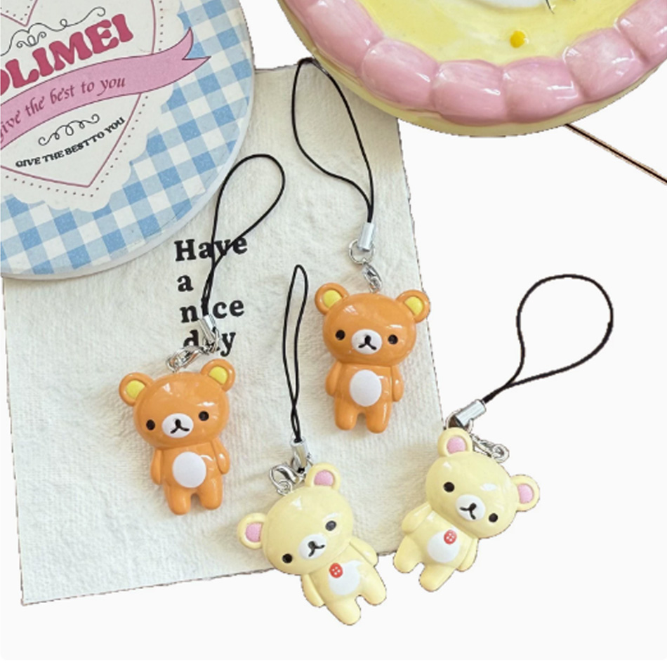 Phone Accessories Doll - 2 Buah/Set Gantungan Kunci Beruang Rilakkuma
