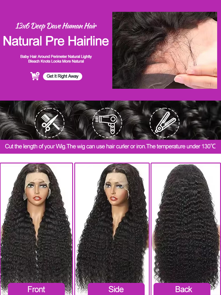 Wig Rambut Manusia Model Deep  - Phone Accessories On Top ulasan dan harga