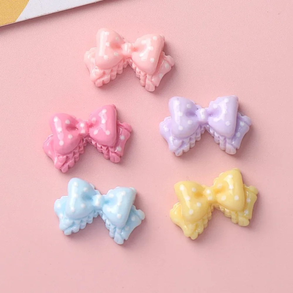 7/14PCS Mini Bow Resin Charms  - Phone Accessories Doll ulasan dan harga