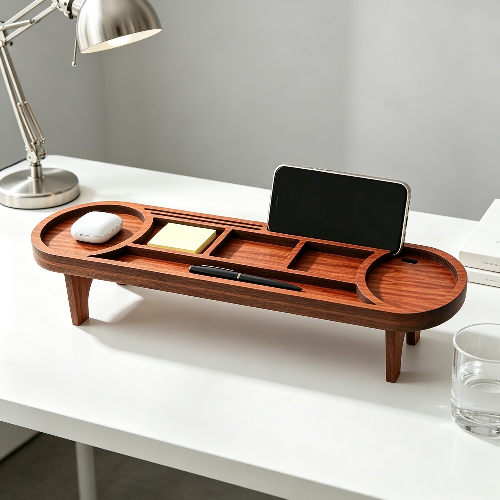 Organizer Meja Kayu dengan Pen - Phone Accessories Rack ulasan dan harga