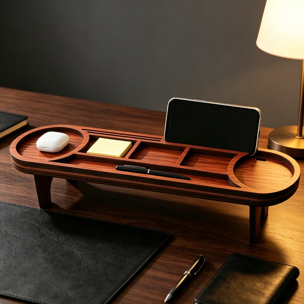 Organizer Meja Kayu dengan Pen - Phone Accessories Rack ulasan dan harga
